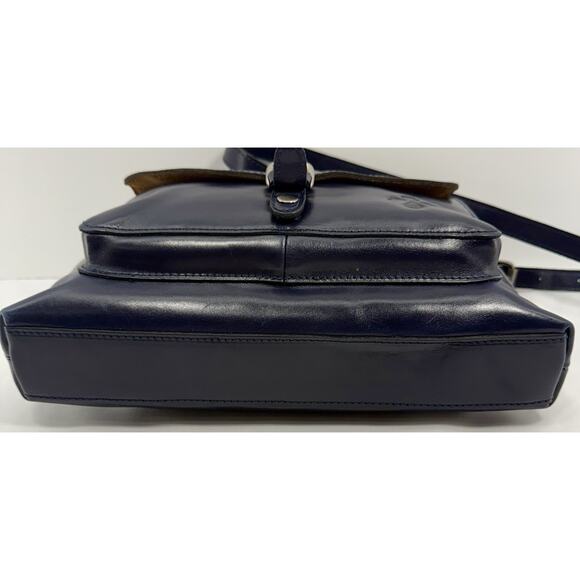 PATRICIA NASH Kirby leather front pocket vintage large crossbody NAVY EUC - Picture 5 of 14